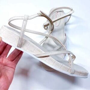 NIB Anthropologie Marina Strappy Sandals White Size 7 (Eur 37.5)
